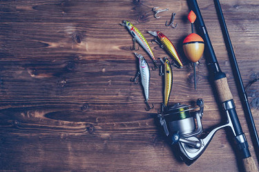 Fishing Tackle Background Fishing Design Elements Stock Photo - Download  Image Now - iStock